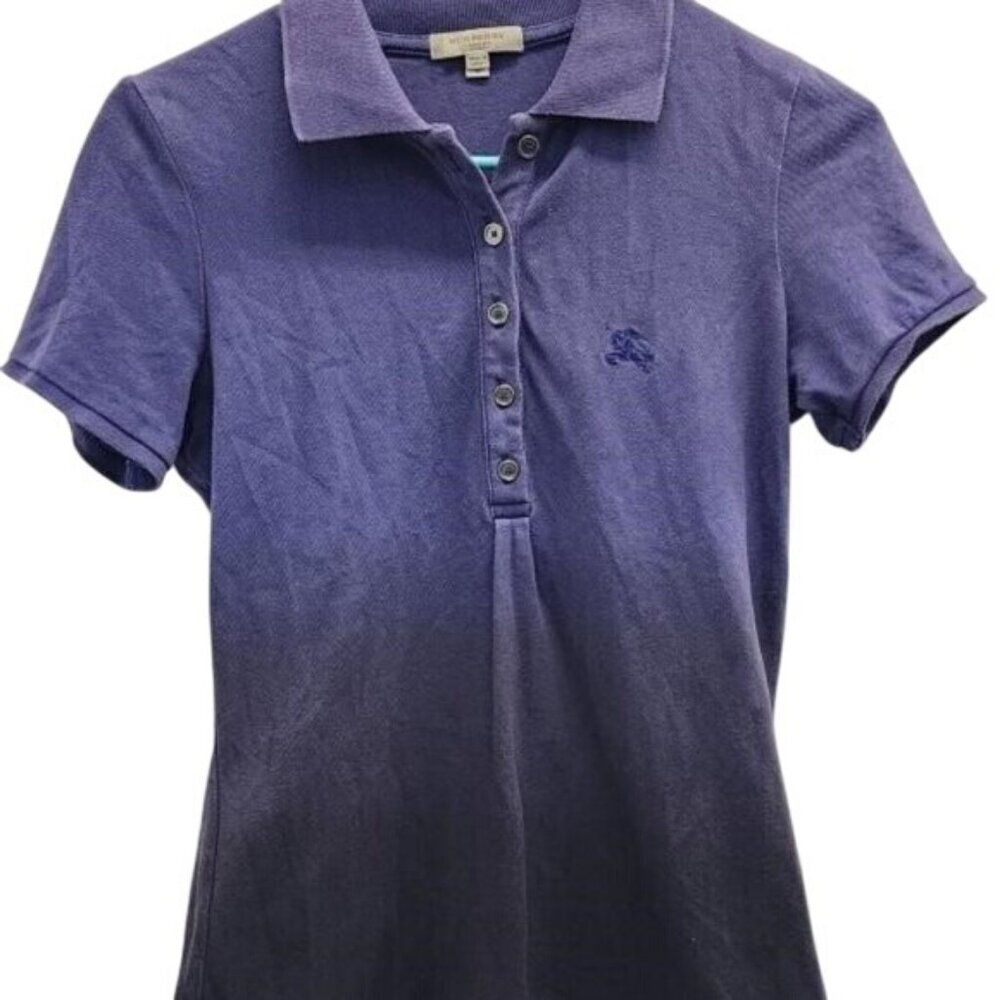 Burberry of London Purple Gradient Ombre Dégradé short sleeve polo t shirt S